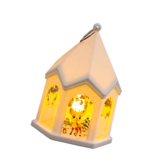 Lámpara de noche navideña, lámpara de guardería, colgante decorativo retro para árbol de Navidad. Alce blanco