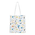 thumbnail image 1 of DouZhe Reusable Grocery Bags, Orange Blue Terrazzo Lightweight Polyester Canvas Cloth Tote Bag for Travle Gym Shopping School, 15" x 16", 1 of 7