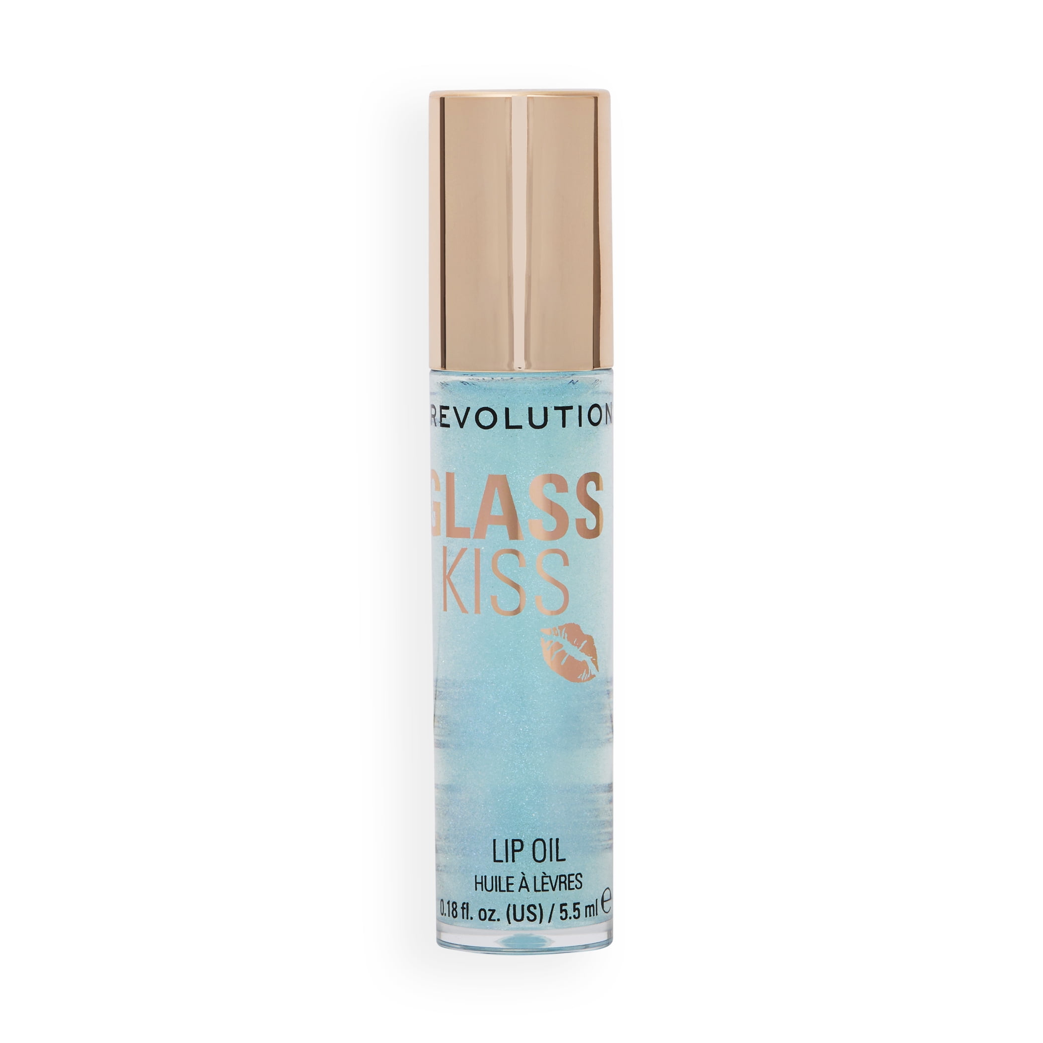 Revolution Glass Kiss Roller Ball Lip Oil, Shimmer Finish, Non-Stick, Mermaid