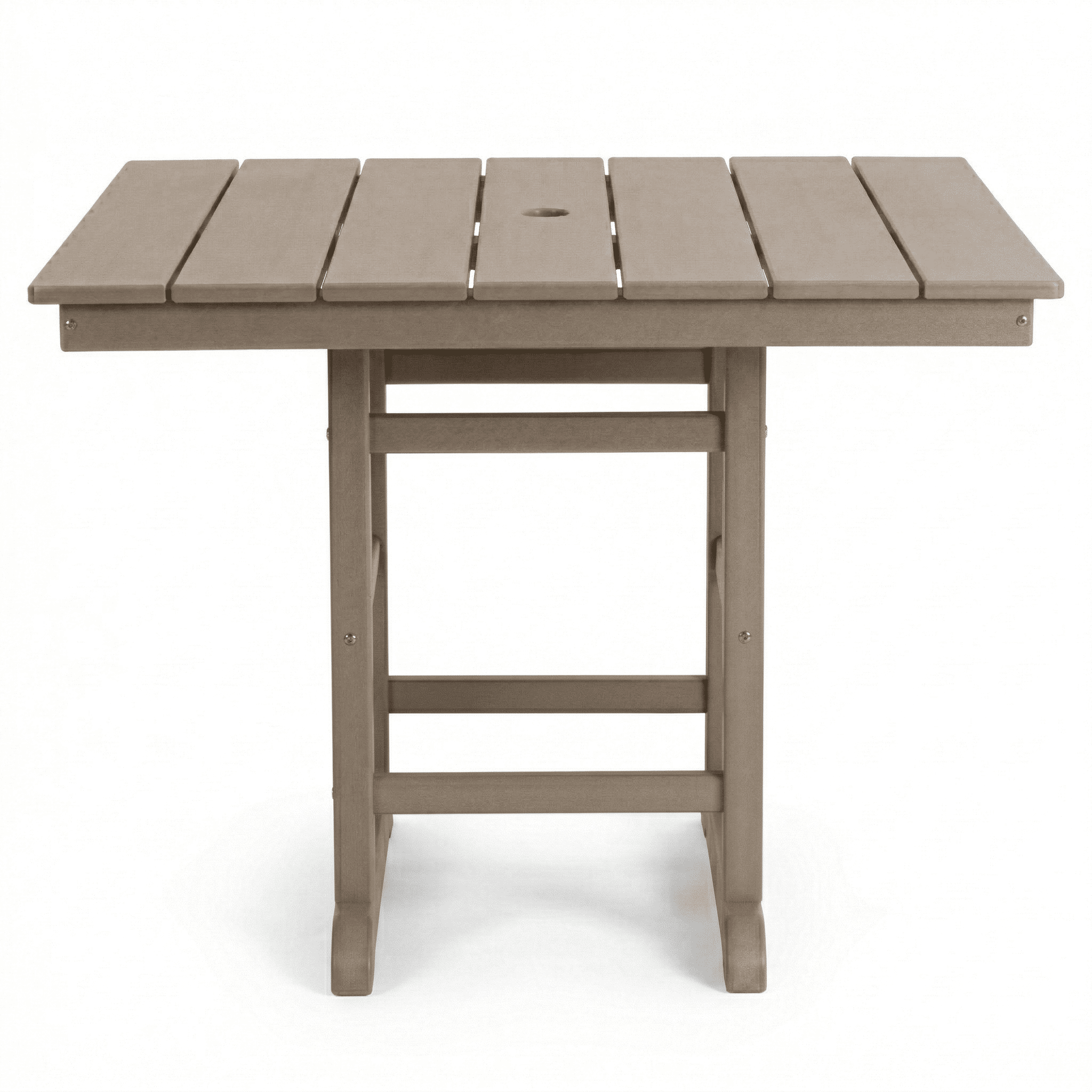 Outdoor Folding Dining Table, 37.8 Inch Square Table for Garden Backyard Patio, Antique Brown