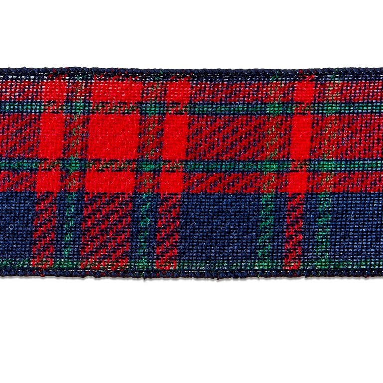 Red and Green Plaid Christmas Ribbon, 18', by My Texas House
