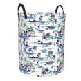 thumbnail image 2 of Balery Hawaii Palms Round Laundry Basket with Handles Waterproof Freestanding Laundry Hamper for Clothes Toys in the Dorm and Family-Medium, 2 of 8