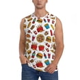 thumbnail image 2 of Goofa Hot Dog Pizza Printed Men's Sleeveless T-Shirt - Athletic Gym Workout Tank Top for Men - Moisture-Wicking, UPF 30+ Quick-Dry Muscle Tee-X-Large, 2 of 8