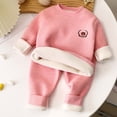 thumbnail image 2 of Posijego Toddler Boys Girls Winter Thermal Outfits Fleece Lined Long Sleeve Sweatshirts and Joggers 2 Piece Sets, 2 of 6