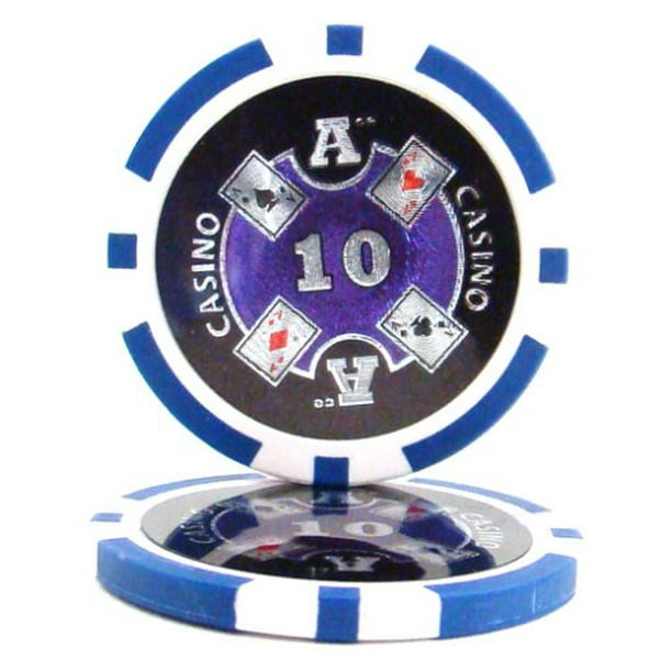 Ace Casino 14g Poker Chips, 10 Heavy Weight Clay Composite, 25pack