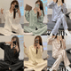 thumbnail image 2 of Pijamas para dormir para mujer Fuente Primavera y otoño Seda de hielo Ropa de casa para niñas Pantalones de manga larga Similar a la seda, 2 of 5