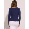 thumbnail image 3 of DARING DIVA Women's Ruffle Cardigan V Neck Long Sleeve Knit Bolero Shrugs M Dark Blue, 3 of 6