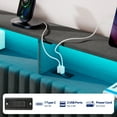 thumbnail image 2 of Greenstell Full Size Adjustable Storage Headboard Only - Modern Upholstered Head Board with LED Lights, Charging Station & Soft Padding, Dark Gray, 2 of 8