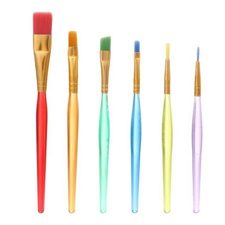 

6 PCS Multi-color Candy Cake Icing Decor Paint Brushes Set Bakeware Kit Tools