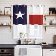 thumbnail image 2 of Blue Red White Texas Flag with Star Kitchen Curtains Small Short 39 Inch Length, Minimalistic Geometric Stripe Bedroom Living Room Curtains, Light Filtering Cafe Curtain Drapes 2 Panels Set 55''x39'', 2 of 9