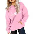 thumbnail image 2 of RUTAYY Girls Hoodies Cute Print Knit Long Sleeve Crewneck Daily Wear Fashion Vacation Hooded Sweatshirt, 2 of 3