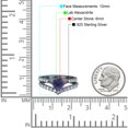 thumbnail image 3 of Two Piece Chevron Lab Alexandrite Round Ring 925 Sterling Silver Size 9, 3 of 3