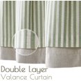 thumbnail image 4 of Linen Striped Valance for Windows 18 Inch Blackout Drapes for Small Window Farmhouse Double Layer Valance for Living Room Kitchen RV Rod Pocket 1 Panel Sage Green on Linen, 4 of 8