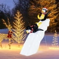 thumbnail image 2 of Costway 4FT Pre-Lit Christmas Penguin Ice Skating Decoration with Snowy Slide & LED Lights, 2 of 10