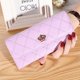 thumbnail image 1 of Cartera de mujer larga estilo coreano con hebilla de embrague rombo corona billetera multitarjeta, 1 of 6