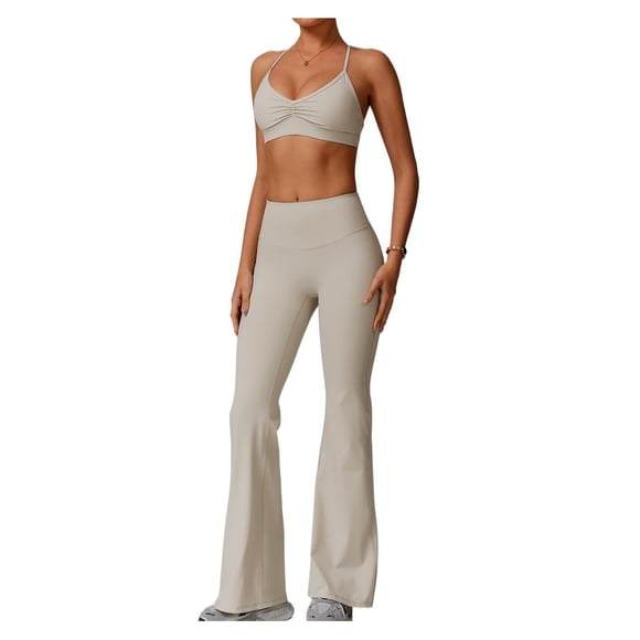 Conjuntos de entrenamiento for mujer, 2 piezas, sujetador deportivo, camiseta sin mangas, polainas de cintura alta, gimnasio, Yoga, ropa activa, Top de entrenamiento for mujer