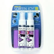 Screen Joy GO - Screen Cleaner For Electronics, Lenses ,Tablets, Smartphones, Eyeglasses and Sunglasses - (2) 30ml Liquid Spray Bottles And Microfiber Cloth