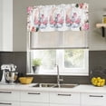 thumbnail image 4 of Elephants Curtain Valances for Windows, Kitchen Valance Window Treatments Panel 2 Pack, Pink Elegant Spring Floral Botanical Rod Pocket Short Curtains for Bathroom Bedroom 60 x 18 Inch, 4 of 8