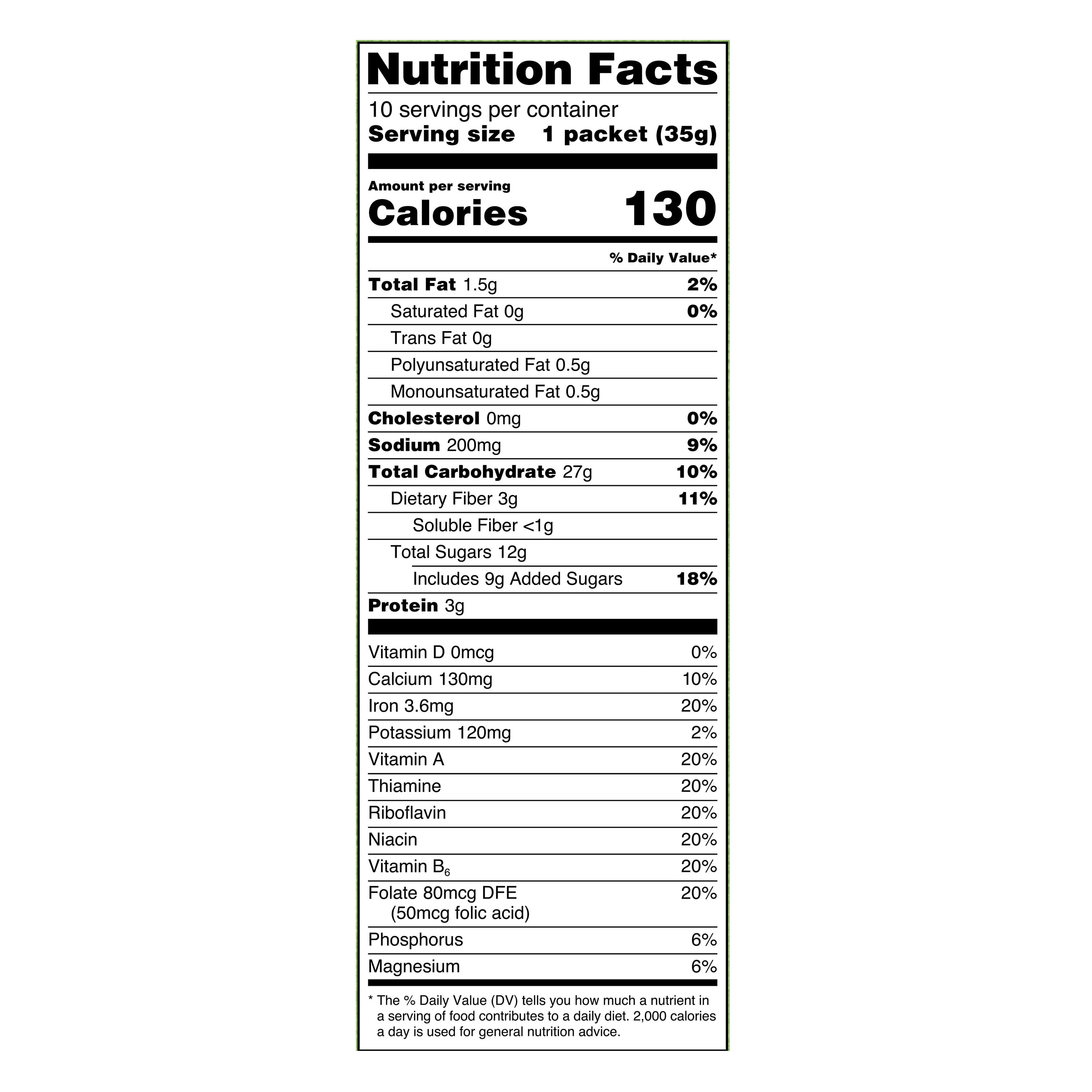 Great Value Apples & Cinnamon Instant Oatmeal, 1.23 oz, 10 Count