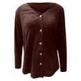 thumbnail image 4 of DHFJKG Womens Cardigan Sweater Button Down Solid Color V-Neck Long Sleeve Coat For Fall Winter Office Lady Warm Soft Trendy Coat, 4 of 5