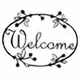 thumbnail image 3 of 12" American Made Iron Outdoor Welcome Sign - Floral Design, 3 of 4