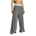 thumbnail image 2 of Spring and Autumn Women'S Wide-Leg Pants High Waist Business Casual Work Pants Grey S, 2 of 9