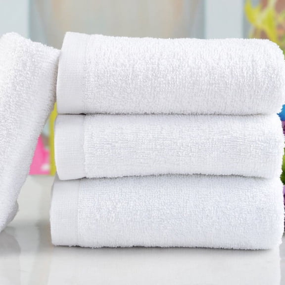 Noothes White Washcloths 32x70cm 1 Piece Organic Cotton Washcloth Soft Absorbent Hand Towel White Face Cloths For Bathroom Spa Hotel Use