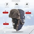 thumbnail image 4 of Wool Blend Aviator Trapper hat Trooper Ear Flaps Ushanka Eskimo Bomber Russian Warm Winter Cold, 4 of 9