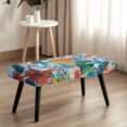 thumbnail image 4 of Whosucclay Colorful Monstera Palm Leaf Print Stretch Rectangle Dining Bench Cover - Anti-Dust Removable Bench Slipcover Machine Washable Seat Cushion Protector for Bedroom, Kitchen, Hotel, Banquet, 4 of 7