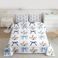 thumbnail image 2 of jejeloiu Baseball Print Twin Comforter Sets,Blue Cute Bows Bedding Set For Bowknot Girls Reversible 2 Pieces, 2 of 8