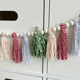 thumbnail image 3 of 8PCS 16.2" Boho Christmas Tassel Garland with Wooden Beads, Bohemian Wall Decor for Holiday, Party, Wedding & Photography Backdrop, 3 of 9