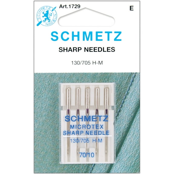 Schmetz Microtex Size 70/10 Sharp Machine Needles, 5 Count