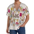thumbnail image 3 of KLL Ice Cream Print Men's Shirt Short Sleeve Button Down Summer Cuba Beach Shirts- XX-Large, 3 of 7