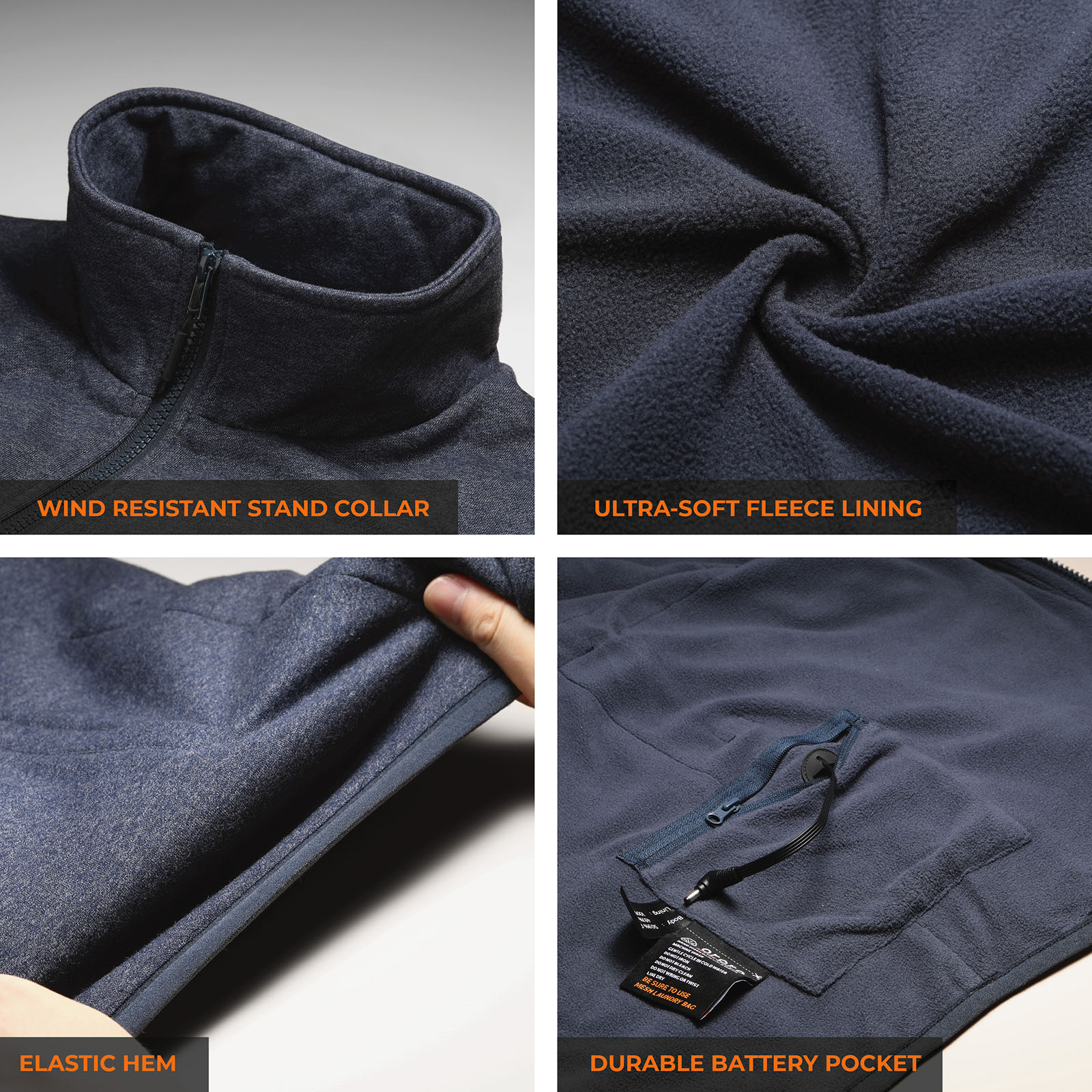 ORORO Men's Fleece Heated Vest with Battery Pack - image 4 of 6