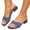 Blue, variant on Xfvqtps Block Heel Sandals for Women Slide Low Heel Open Square Toe Cloth Shoe Upper Breathable Non Slip Beach Summer Slide Sandals Beige