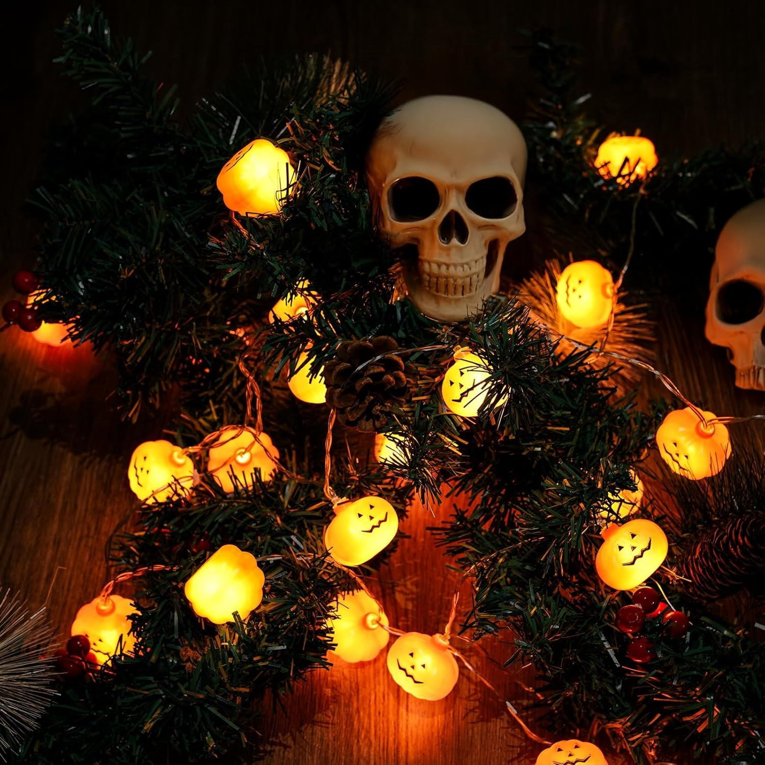 20FT Halloween Pumpkin String Lights with 8 Modes and Remote Control for Indoor Outdoor