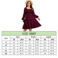 thumbnail image 5 of Plus Size Floral Dresses Women's Long Sleeve Square Neck Smocked Flowy Ruffle A Line Maxi Dress, 5 of 5