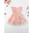 thumbnail image 4 of Nygoyerh Toddler Little Girls Summer Dress Fly Sleeve Flower Embroidery Layered Mesh A-line Dress Kids Sweet Casual Princess Dress for Daily Party, 4 of 9