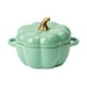 thumbnail image 3 of Cuenco de cerámica con forma de calabaza, olla con forma de calabaza para cocinar con tapa para fiestas en casa o en la cocina. Verde, 3 of 8