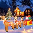 thumbnail image 2 of Santa Claus Inflable DomKom en Trineo de 12 pies con 3 Renos, 2 of 6