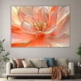 thumbnail image 6 of Mudket Peach and Gold Crystal Flower Canvas Wall Art, Framed Floral Print, Ready to Hang Wall Decor for Living Room Bedroom, Elegant Abstract Artwork - 12"L x 8"W, 6 of 10