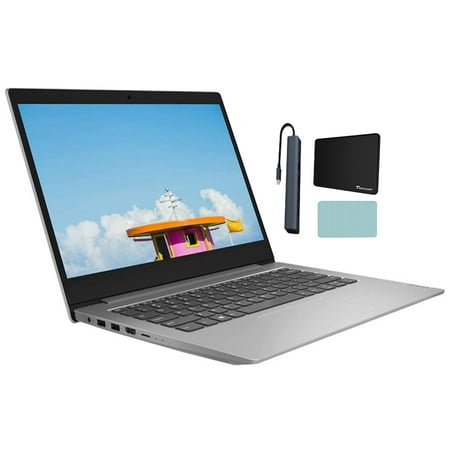 Lenovo IdeaPad 1 Laptop, 14" HD Display, Intel Pentium N5030, 4GB DDR4 RAM, 128GB SSD, Webcam, HDMI, Windows 11 Home in S Mode, Gray with Tigology Accessories