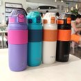 thumbnail image 3 of Taza Termo de paja de acero inoxidable 316 de gran capacidad TKK, taza de agua de gran capacidad con mango portátil para deportes y Fitness a la moda, 550ml, 3 of 5