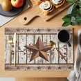 thumbnail image 2 of Placemats Set of 4, Texas Star Grey Wooden Woven Placemat, Linen Place Mats for Kitchen/Dining Tables, Farmhouse Berry Countryside Washable Table Mats for Party, 2 of 8
