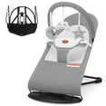 thumbnail image 1 of Asiento portátil Baby Bouncer HKAI de 0 a 18 meses con 3 modos, gris claro, 1 of 6