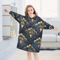 thumbnail image 5 of FORMRS Wearable Blanket Hoodie with Sleeves for Kids Cozy Flannel Sweatshirt, Blue Art Pattern, 5 of 7