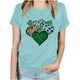 thumbnail image 1 of Camisetas de Manga Corta para las Mujeres de Moda Imprimir Cuello Redondo Camiseta, Mezcla de Poliéster Ligero para Primavera Verano Otoño, 1 of 8