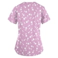 thumbnail image 3 of TIMIFIS Hauts de Sarrau de la Saint-Valentin pour Femmes Imprimés Uniforme de Travail à Manches Courtes Col en V Blouse T-shirt de Travail avec Poches pring, 3 of 3