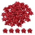 thumbnail image 1 of Uxcell 100 paquetes de pequeños lazos de regalo en forma de estrella, lazos autoadhesivos para bodas, fiestas de cumpleaños y vacaciones en rojo, 1 of 6