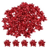 Uxcell 100 pack Small Star Gift Bows, Self-Adhesive Bows for Holiday Weddings Birthday Party Red